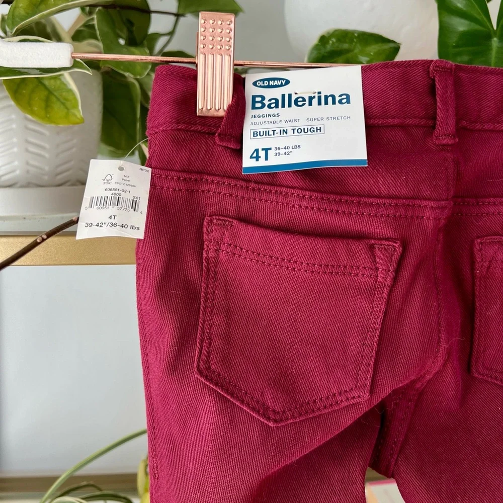 Old Navy Maroon Ballerina Jeggings in 4T